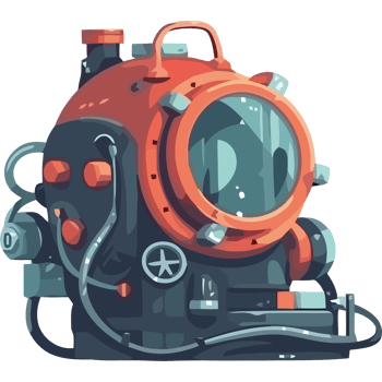 Modern illustration of underwater machinery icon isolated png