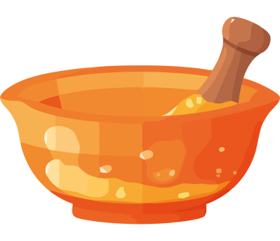 Orange bowl with a wooden spoon png