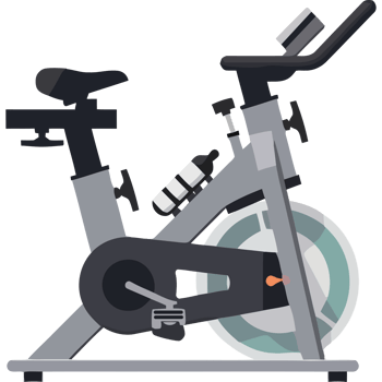 An indoor exercise bike with a black background png