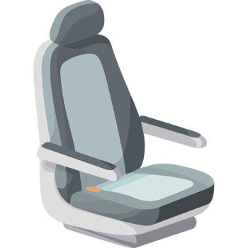 A seat in a car with a seat cushion png
