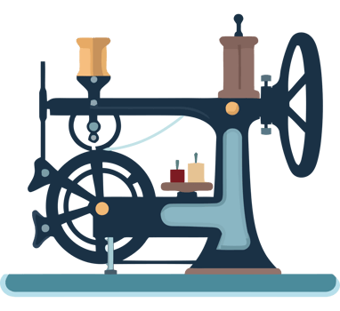 A sewing machine with a blue background png