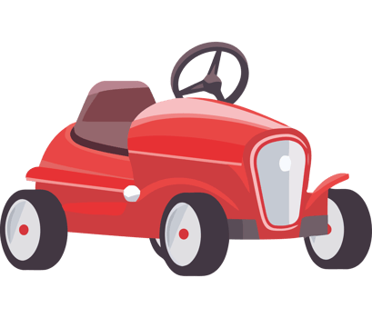 A red car with a steering wheel and a steering wheel png