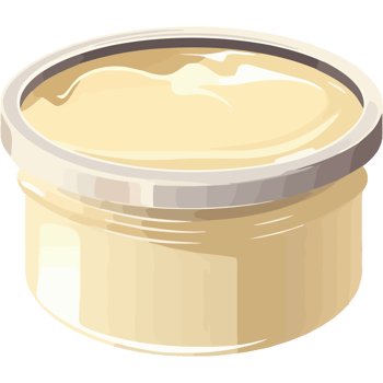 A jar of butter on a black background png