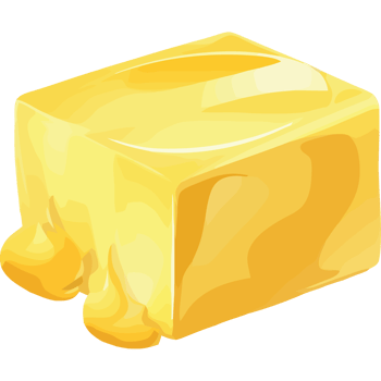 A yellow block of butter icon isolated png