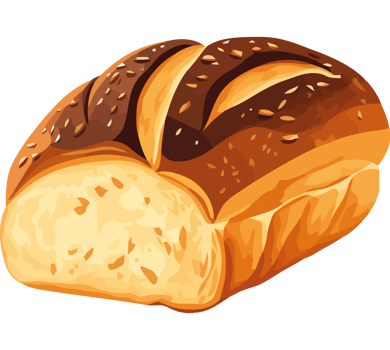 Freshly baked bread meal icon isolated png