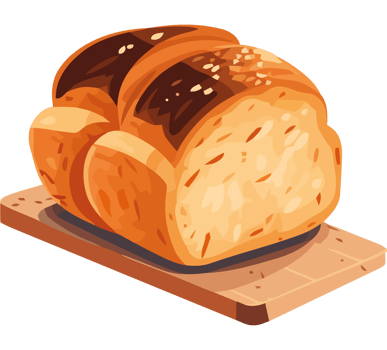 Freshly baked bread, a gourmet food icon isolated png