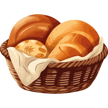 Bread in basket icon png