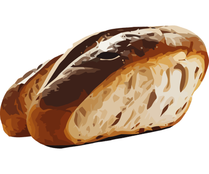 Fresh bread, wheat flour icon isolated png