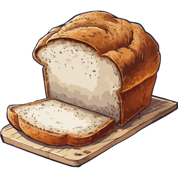 Freshly baked bread, delicious meal icon isolated png