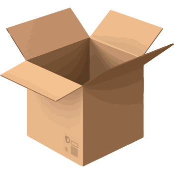 An open cardboard box on a black background png