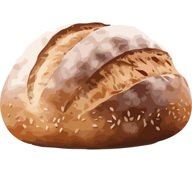 Freshly baked bread icon illustration isolated png