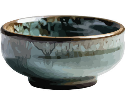 Earthenware pottery, rustic decoration on table icon isolated png