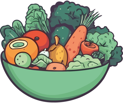 Vegetables in a bowl clip art png