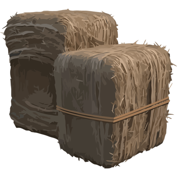 Two hay bales are stacked icon isolated png