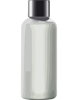 A white bottle with a black cap on it png