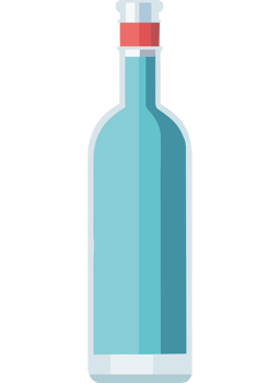 A blue bottle with a red cap on it png