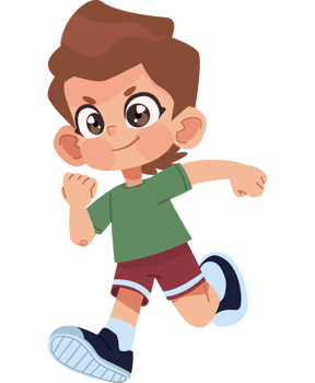 Cartoon boy running clipart png