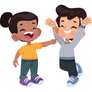 Two kids are having fun together png