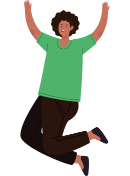 A cartoon man jumping in the air png