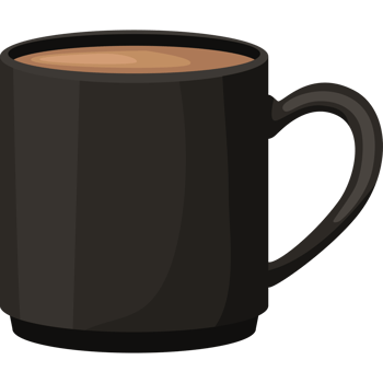 A black coffee cup with a brown lid png