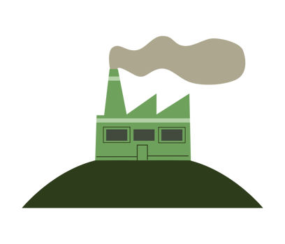 A factory with smoke coming out of the chimney png