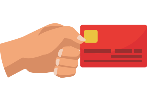 A hand holding a credit card png