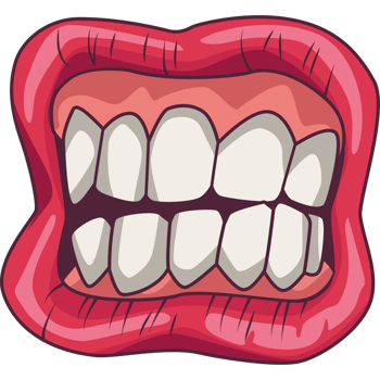 A cartoon mouth with teeth and white teeth png