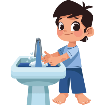 Boy washing his hands clipart png