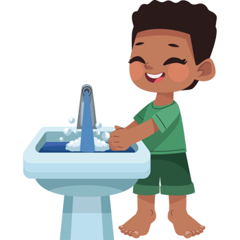 A boy washing his hands in the sink png