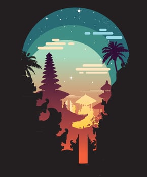 illustration of balinese tample art vector