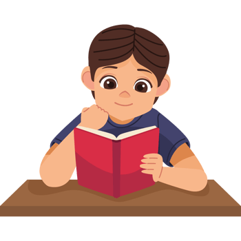 A boy is reading a book png