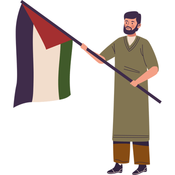 Palestinian man holding a flag png