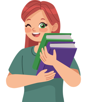 A girl holding books and smiling png