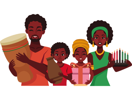 A family with a drum and candles png