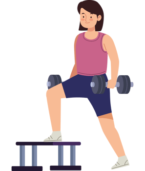 A woman is doing a squat with a dumbbell png