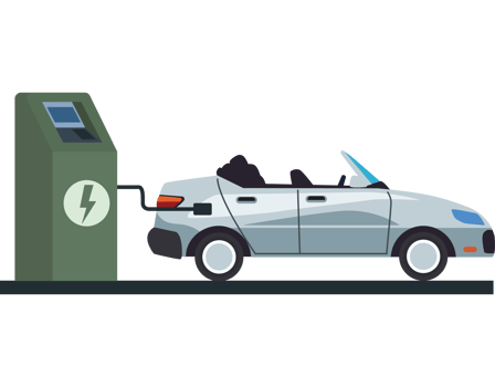 Electric car charging station icon isolated png