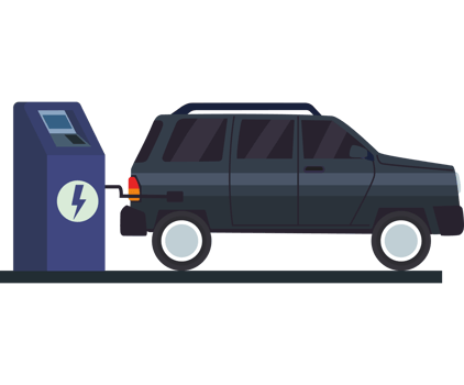 Electric car charging station isolated png