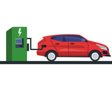 Electric car charging icon isolated png