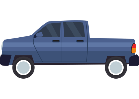 Blue pickup truck transport png