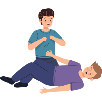 A man laying on the ground with his hands on his chest png