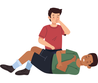 A man lying on the ground with his head on the ground png