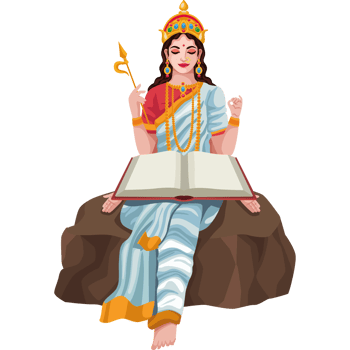 A woman in indian dress sitting on a rock with a book png