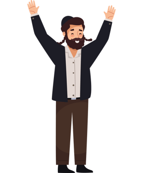 A cartoon man with a beard and a raised fist png