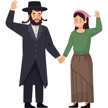 Jewish man and woman in traditional clothing png