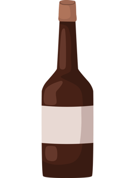 hanukkah wine bottle illustration isolated png
