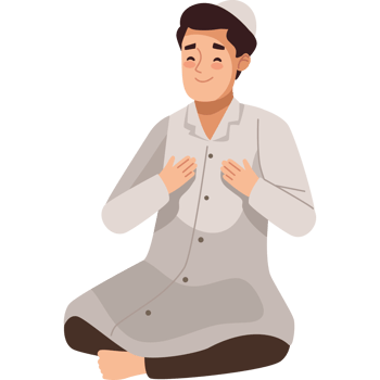 A cartoon man in a white robe sitting in the middle of the floor png