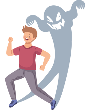 A man running away from a ghost png