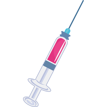A syringe with a pink tip on a black background png