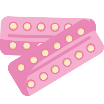 Two pink pills on a black background png