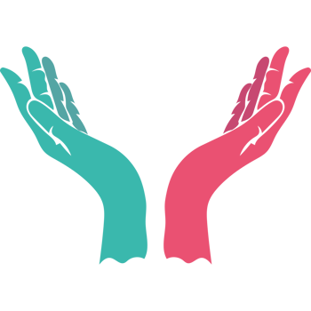 Two hands reaching out to each other isolated icon png